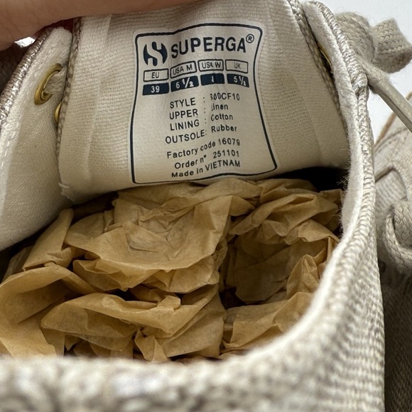 HTF Rare Superga Rope Platform Espadrille Champagne Metallic Linen Sz 8 - Picture 8 of 10